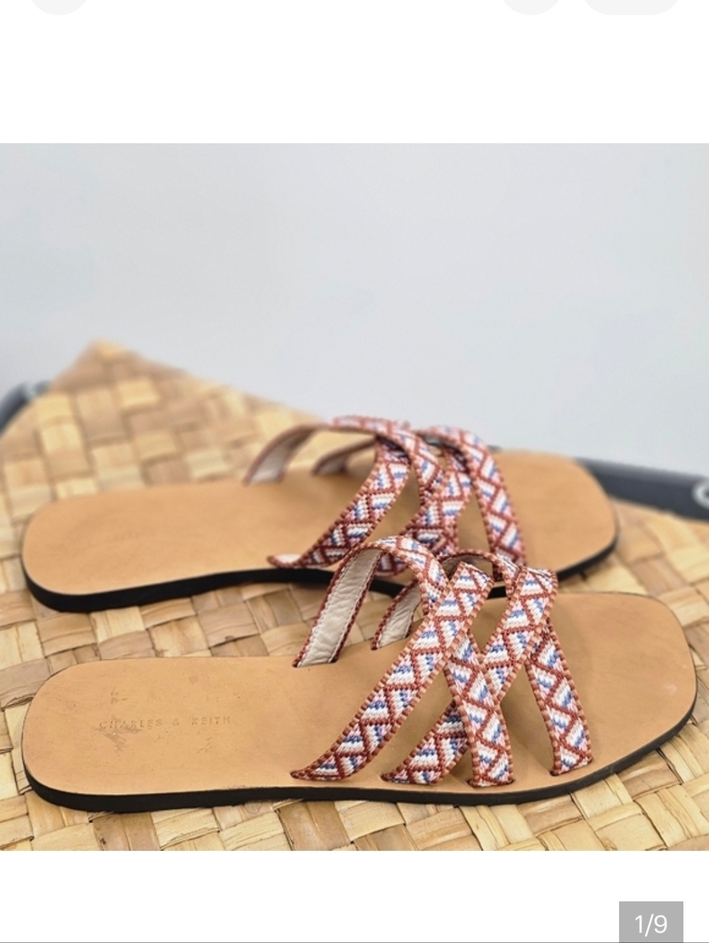 Charles & Keith Boho Flip Flops Size 41